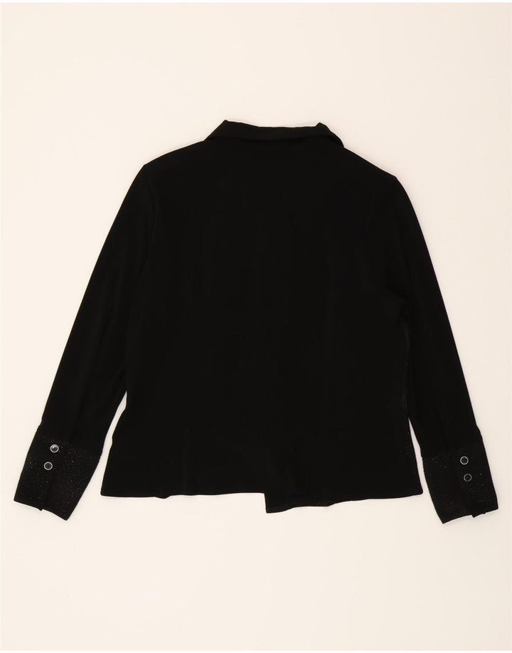 VINTAGE Womens Shirt Blouse UK 18 XL Black Polyester Vintage Vintage and Second-Hand Vintage from Messina Hembry 