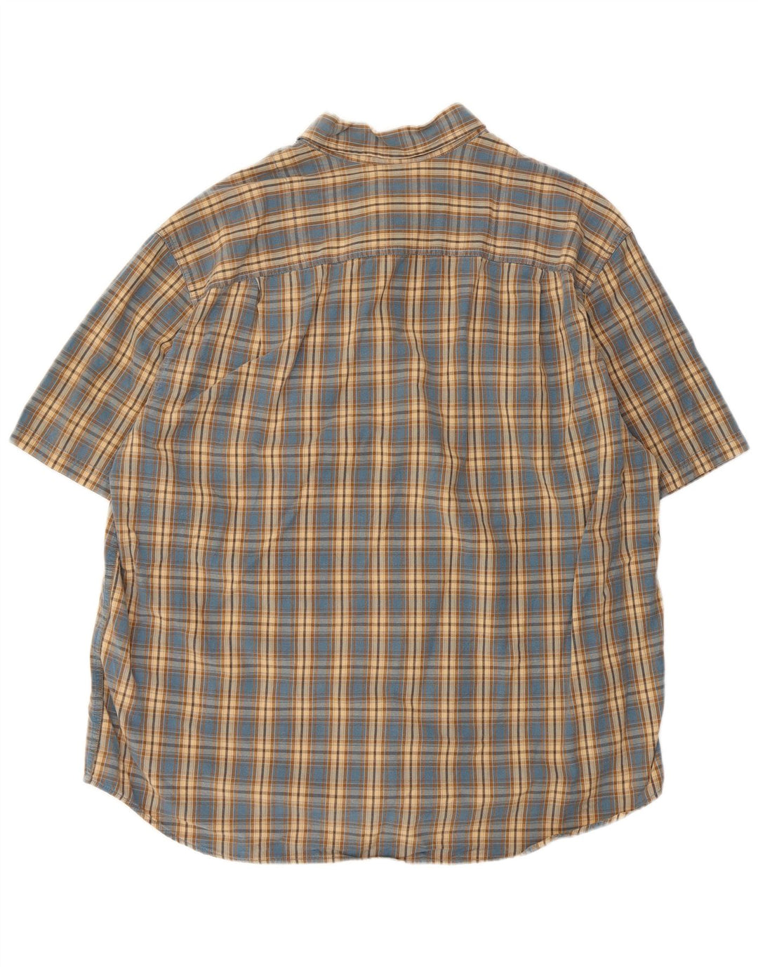 EDDIE BAUER Chemise à manches courtes pour hommes XL Bleu à carreaux en coton