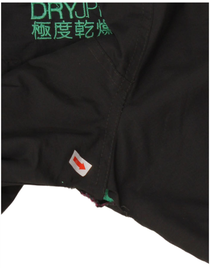 SUPERDRY Veste coupe-vent à capuche pour femme UK 18 XL Nylon noir