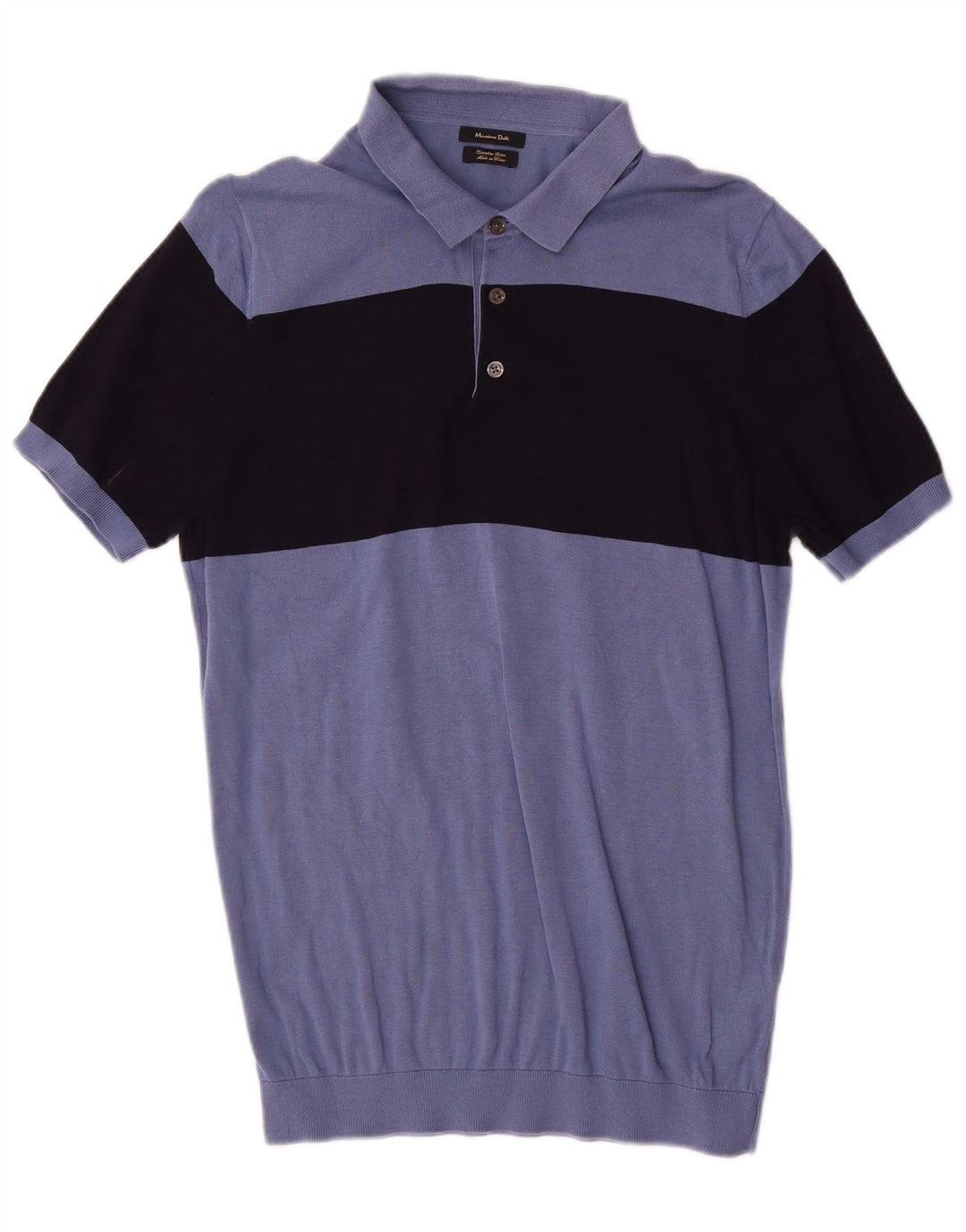 Massimo Dutti Pull Col Polo Homme Bleu Moyen Colourblock
