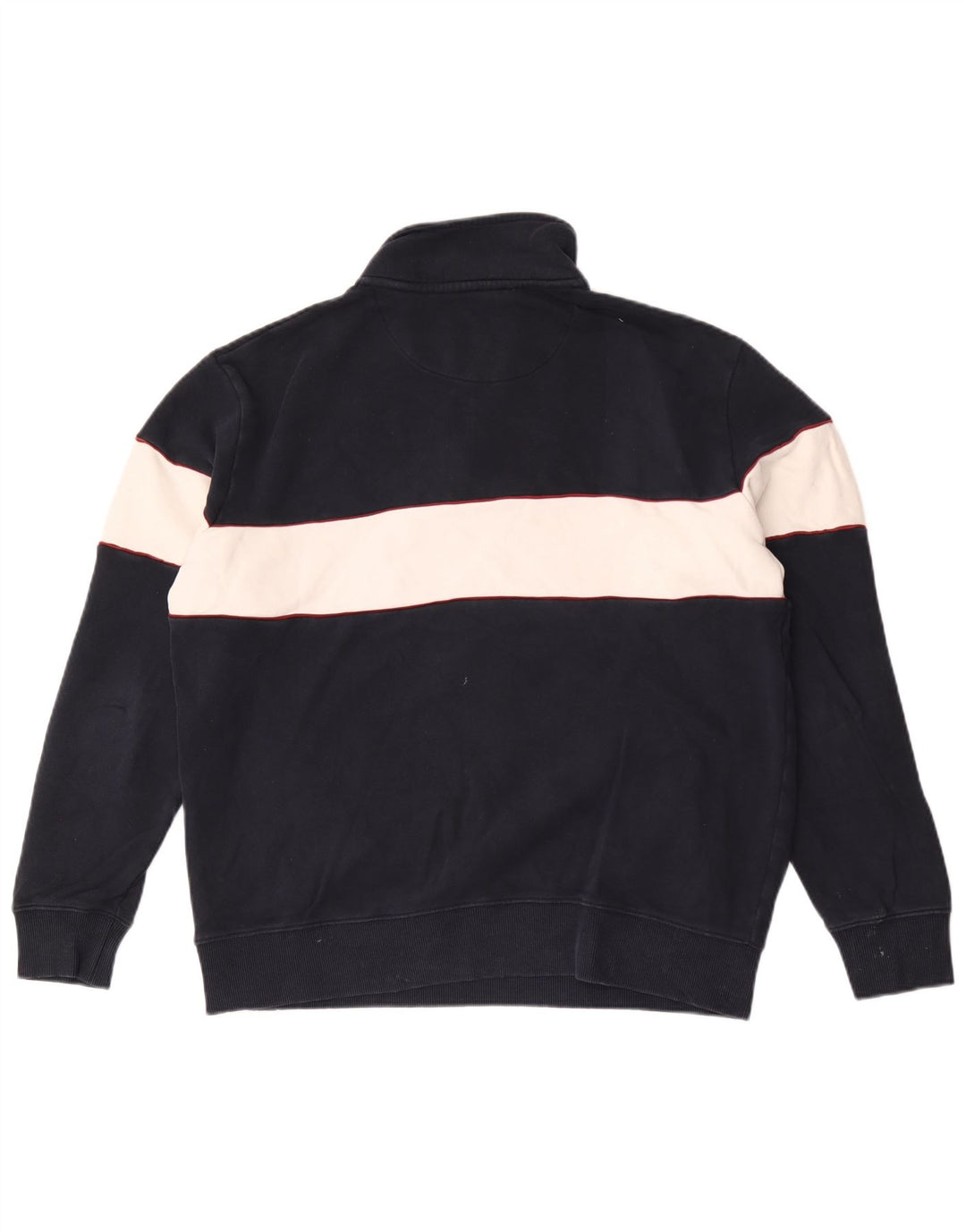 Marks & Spencer Sweat-shirt à col zippé pour homme, grand, bleu marine, color block