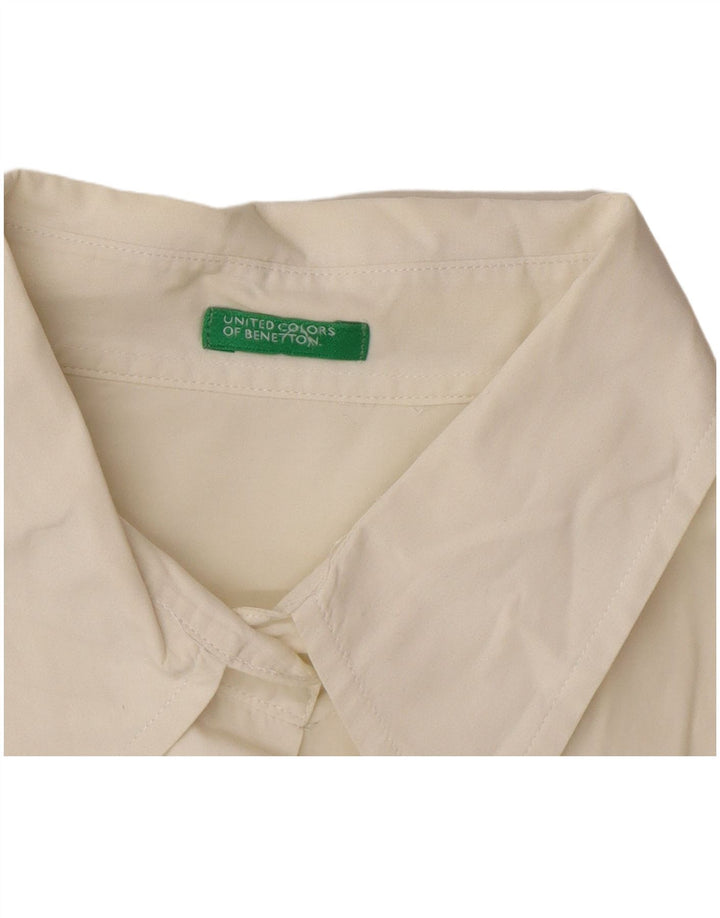 Benetton Chemise Femme UK 16 Large Blanc