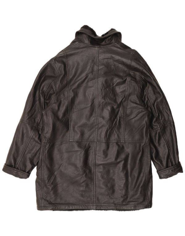 veste en peau de mouton homme vintage UK 42 XL Cuir noir