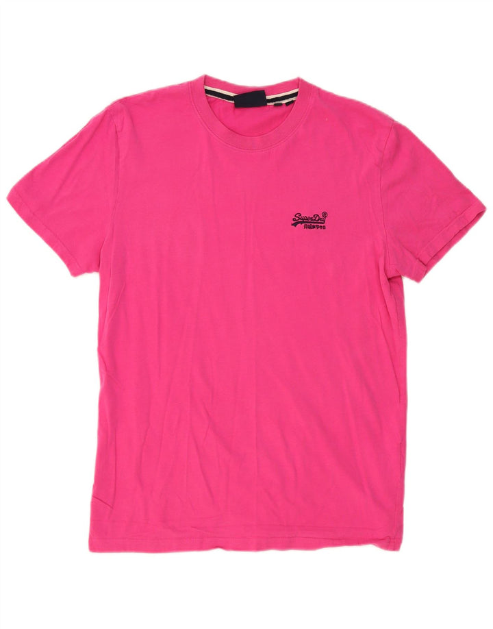 Superdry Homme T-Shirt Top Large Rose Coton