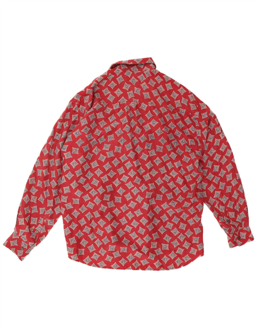 Chemise Homme Wampum Soie Géométrique Rouge Moyen