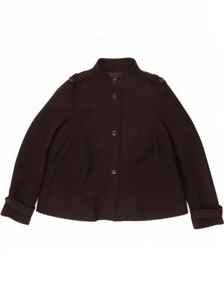 Zara Femme Caban UK 16 Grande Laine Noire