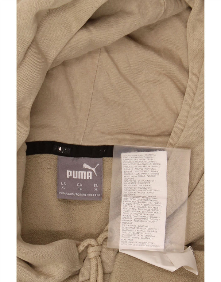 PUMA Pull à capuche graphique pour homme XL en coton beige