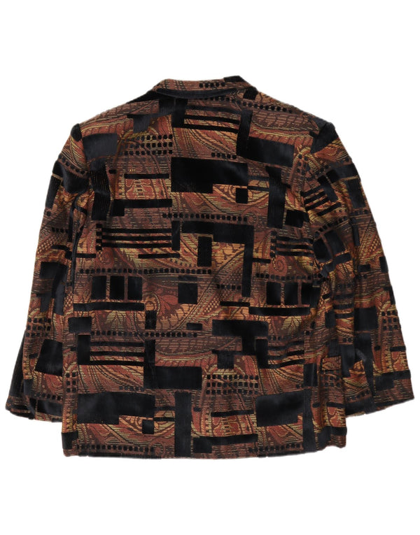 vintage Femmes 1 Bouton Blazer Veste UK 16 Grand Multicolore Géométrique