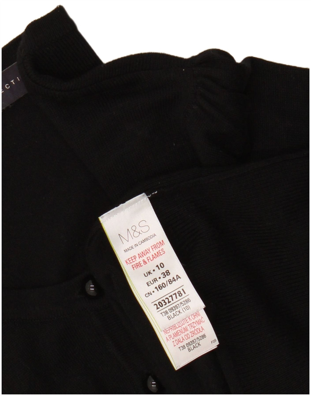 Marks & Spencer Pull Cardigan Femme UK 10 Petit Viscose Noir