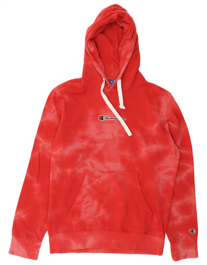 Champion Pull à Capuche Graphique Homme Rouge Moyen Tie Dye