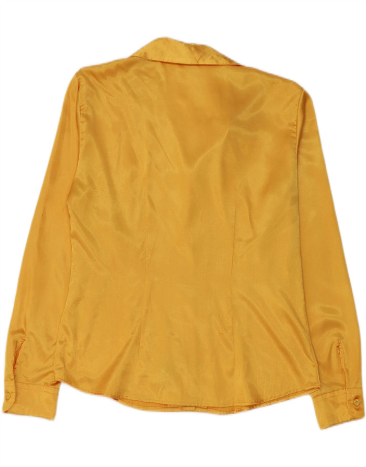 Benetton Chemise Chemisier IT 46 Large Jaune Polyester Femme