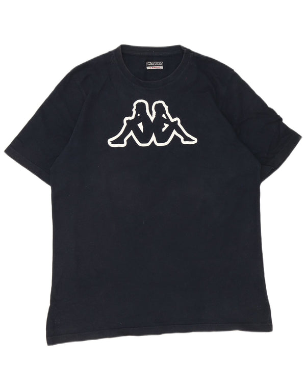 Kappa Mens Graphic T-Shirt Top Large Bleu Marine Coton