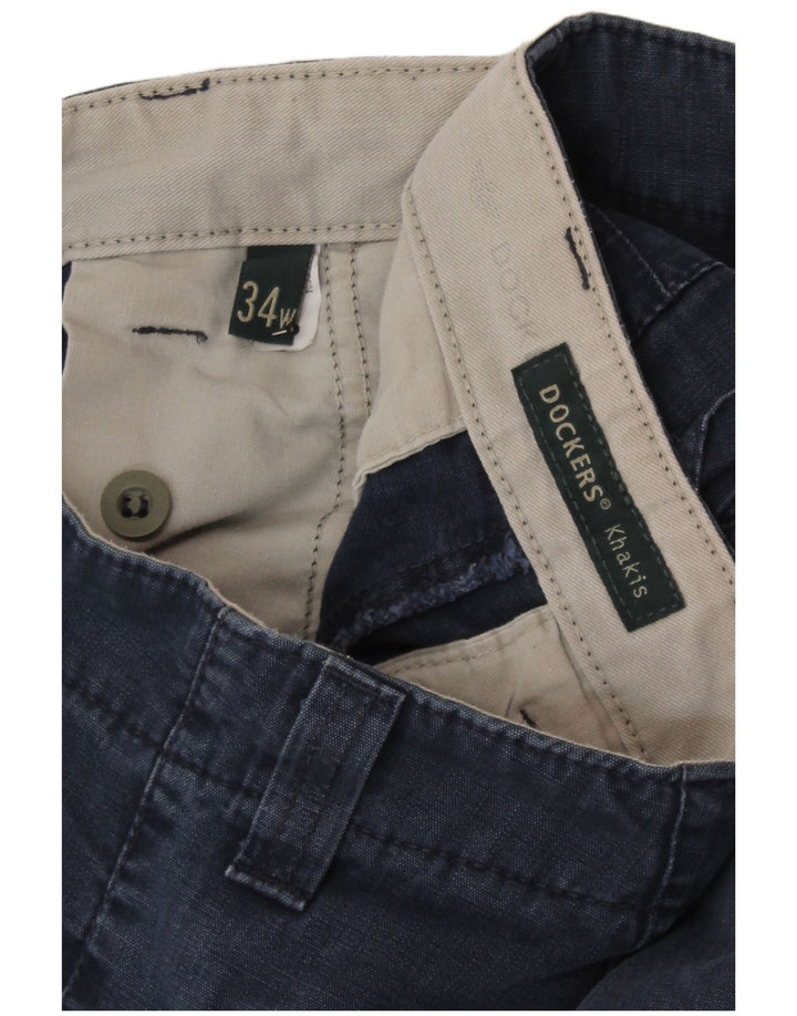 Dockers Short Cargo Khakis Homme W34 Large Bleu Marine Coton