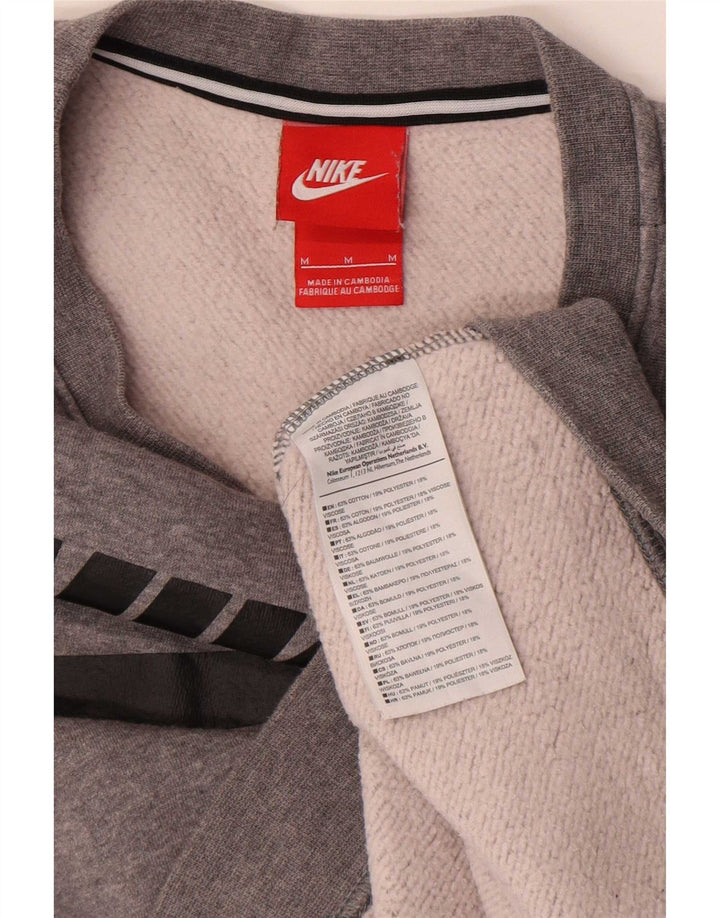 Nike Sweat-shirt graphique pour femme UK 14 Gris moyen en coton moucheté