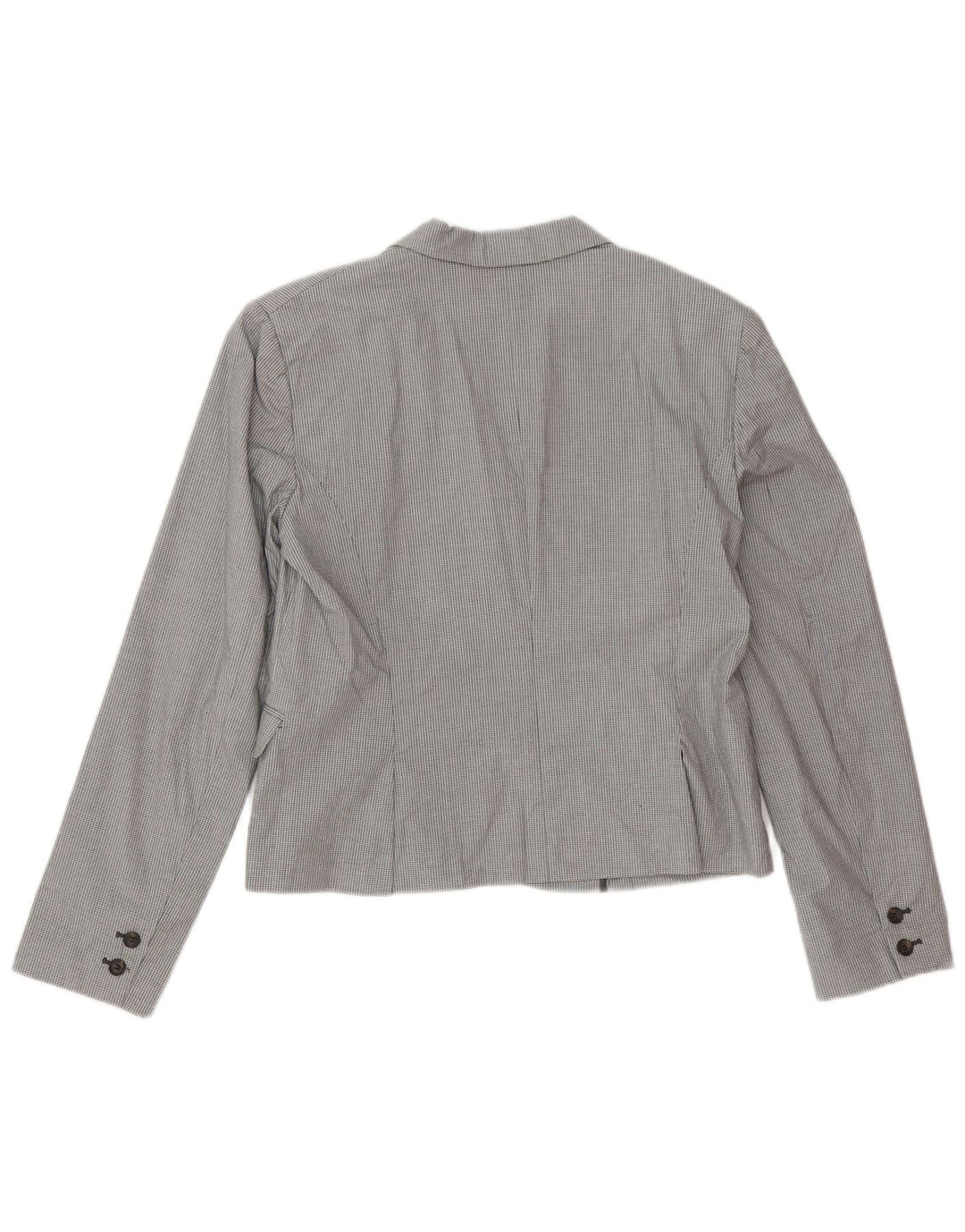 Stefanel Veste blazer à 3 boutons pour femme IT 48 XL Gris à carreaux en coton