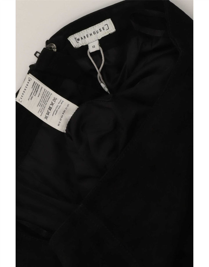 Warehouse Mini jupe en daim pour femme UK 12 Medium W30 Cuir noir