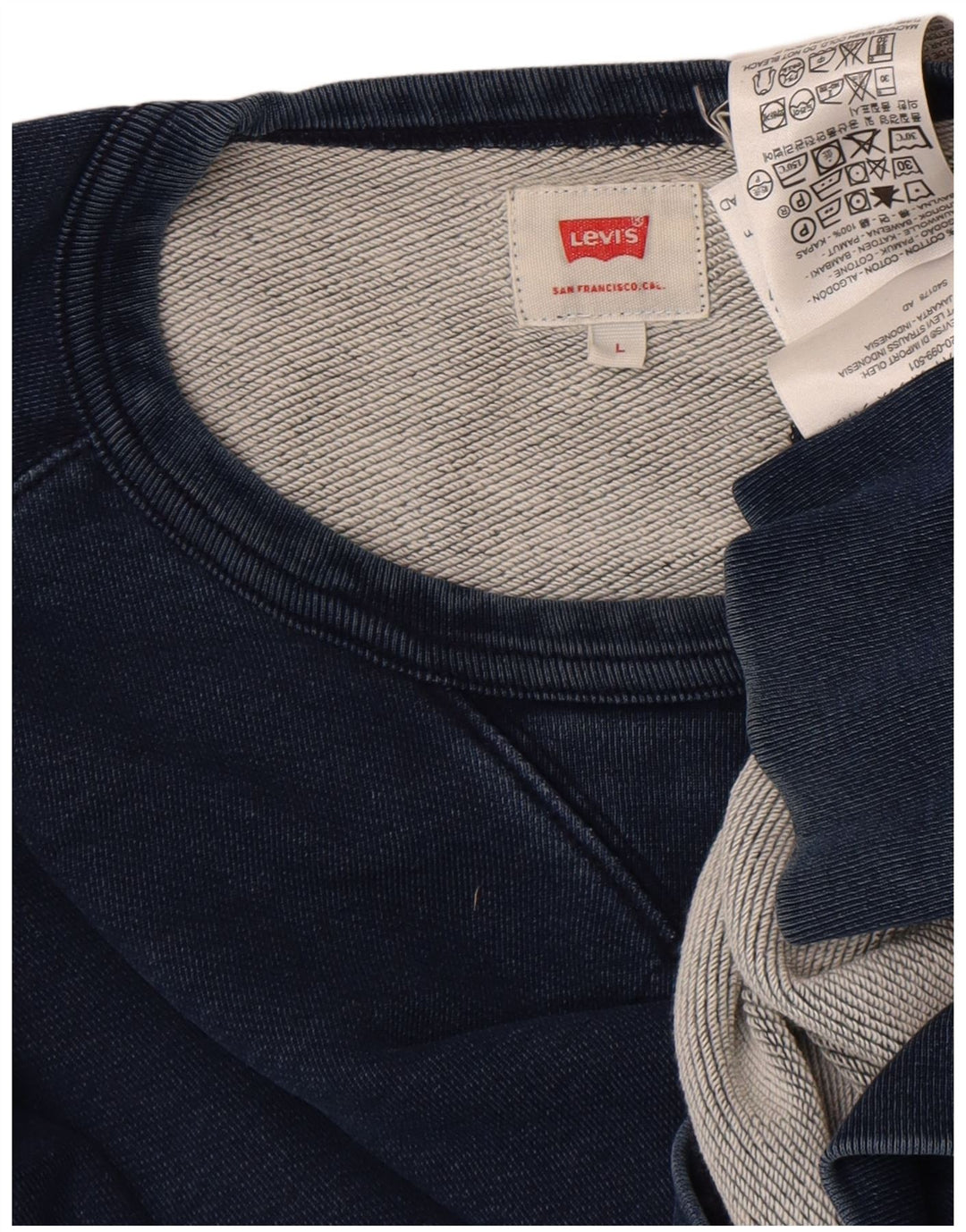 Levi's Sweatshirt Jumper Large Bleu Marine Coton Homme