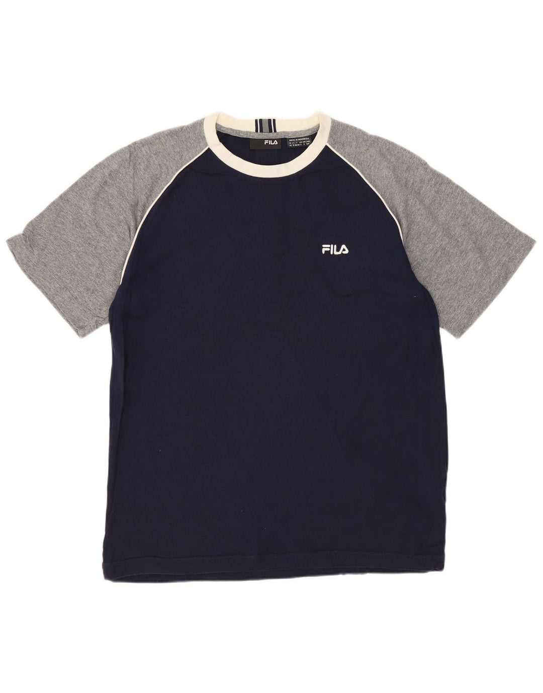 Fila Homme T-Shirt Top Petit Bleu Marine Colorblock Coton