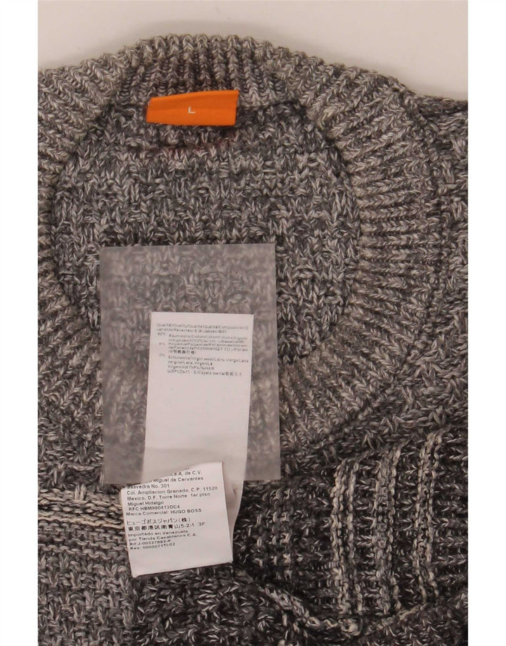 Hugo Boss Pull ras du cou pour hommes, grand coton gris