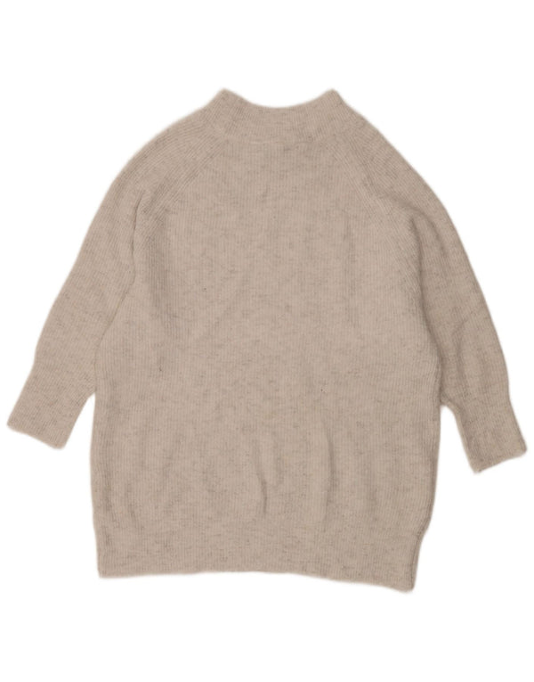 Topshop Pull long à col roulé pour femme UK 10 Petit gris moucheté