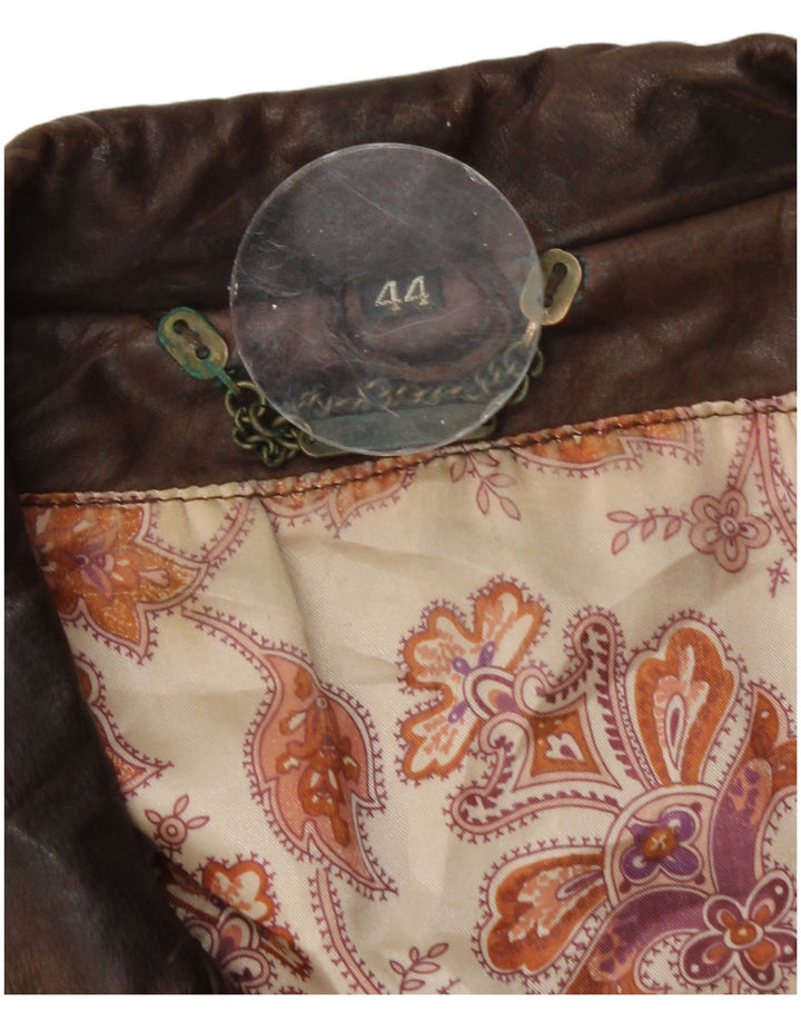 Veste en cuir surdimensionnée femme vintage EU 44 XL Cuir Marron