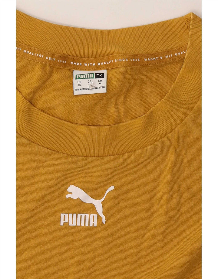 Puma T-Shirt Oversize Graphic Top XL Homme Jaune Coton