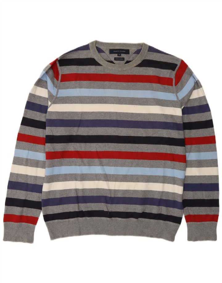 Tommy Hilfiger Pull Ras du Cou Homme Rayé Multicolore Moyen
