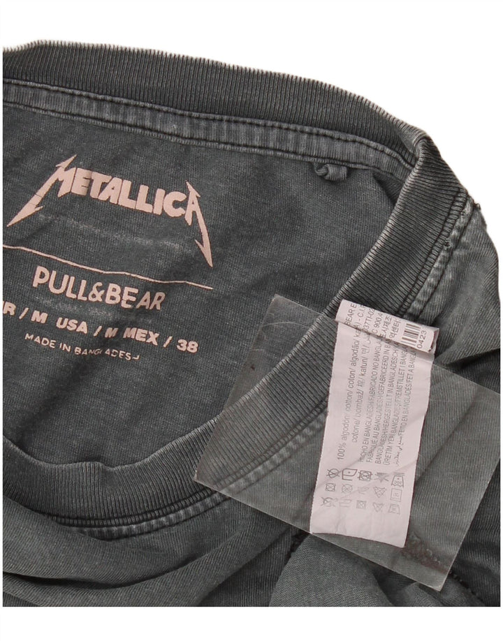 Pull & Bear T-Shirt Metallica Graphic Homme Gris Moyen Coton