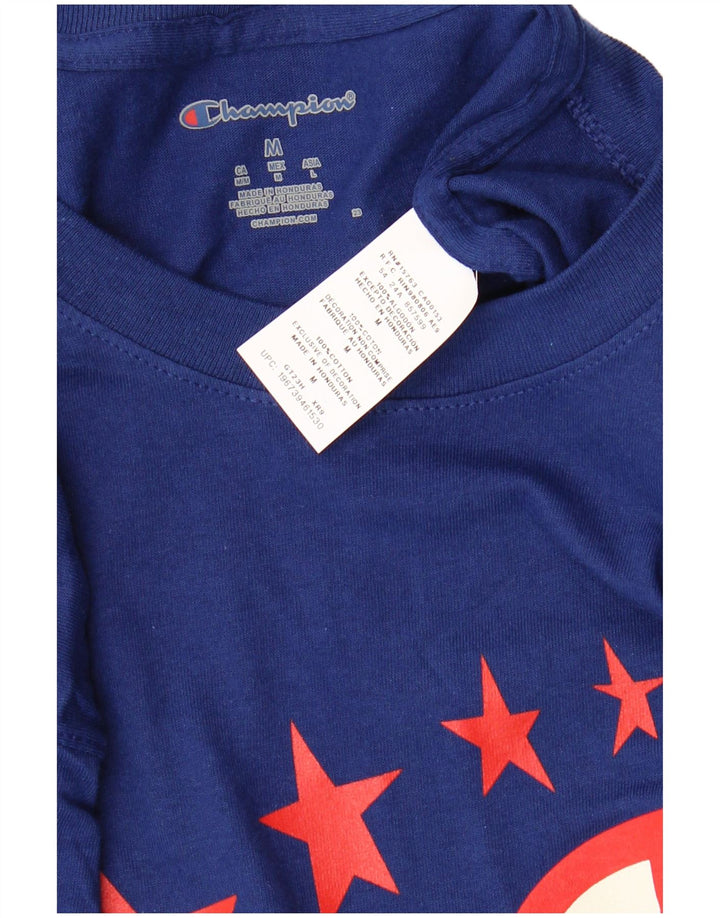 CHAMPION T-Shirt Graphique Homme Bleu Marine Moyen Coton