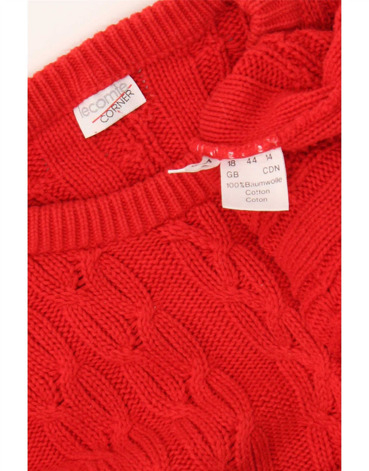 Lecomte Pull surdimensionné à col rond pour femme UK 18 XL Rouge Coton
