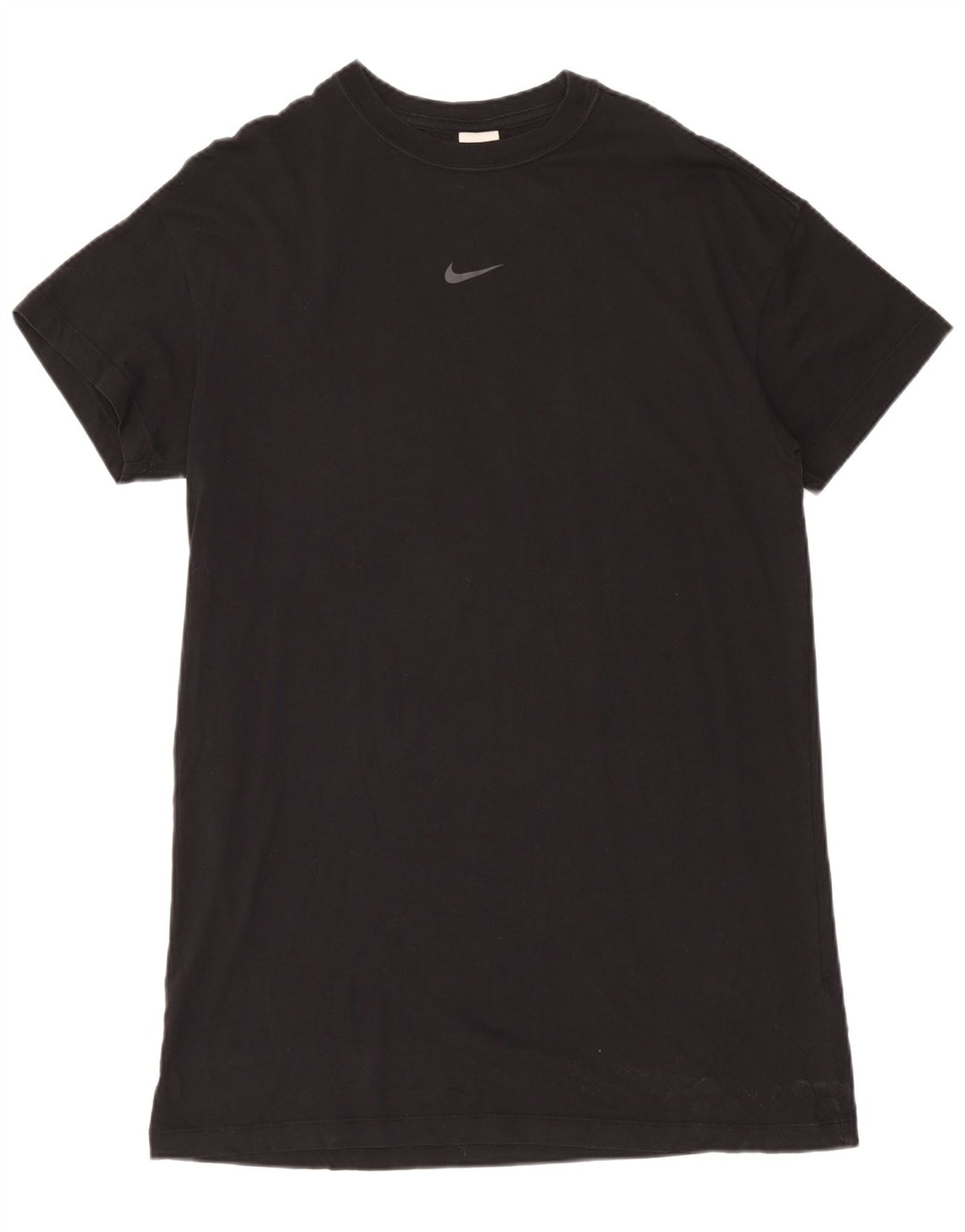 NIKE Robe t-shirt graphique coupe ample pour femme UK 14 Coton noir moyen