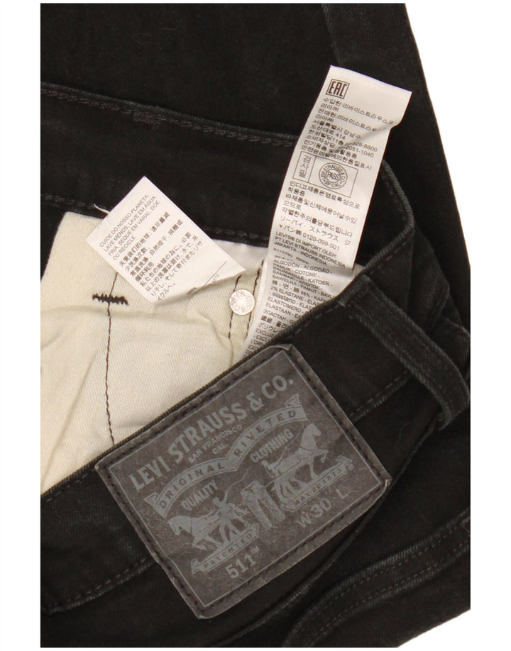 LEVI'S Short en Jean 511 Femme W30 Coton Noir Moyen