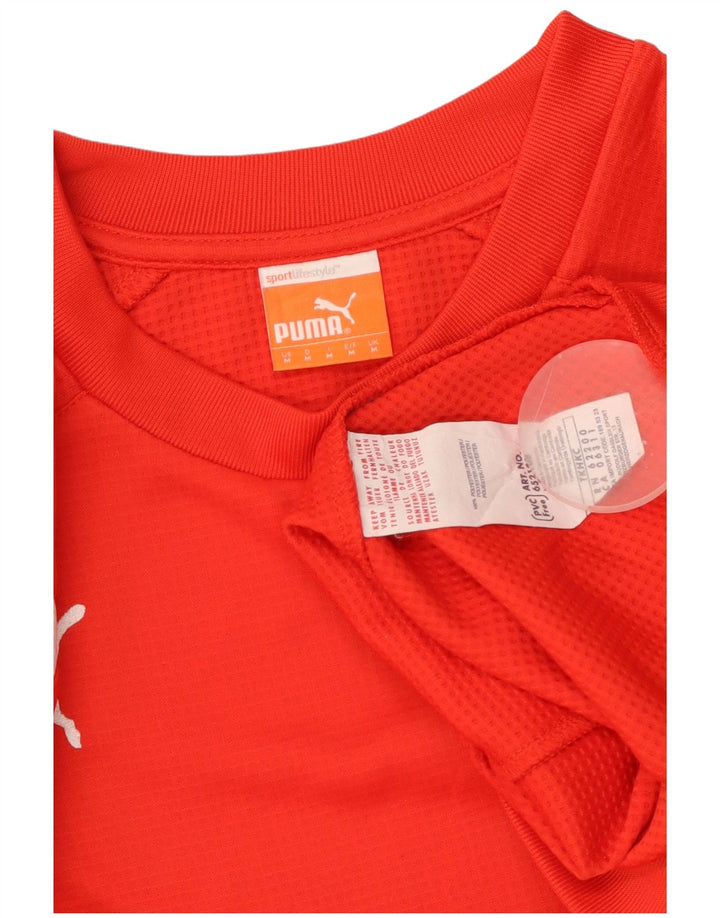 PUMA Sweat-shirt pour homme en polyester color block rouge moyen