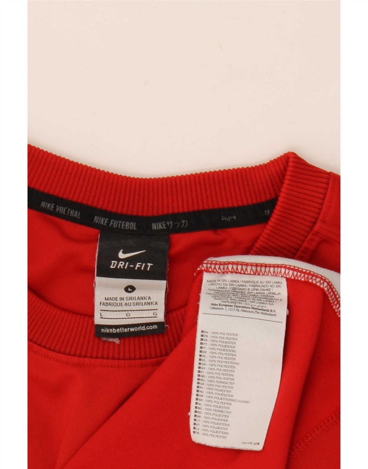 Nike Haut Dri Fit Graphic à manches longues pour homme en polyester color block Rouge Taille L