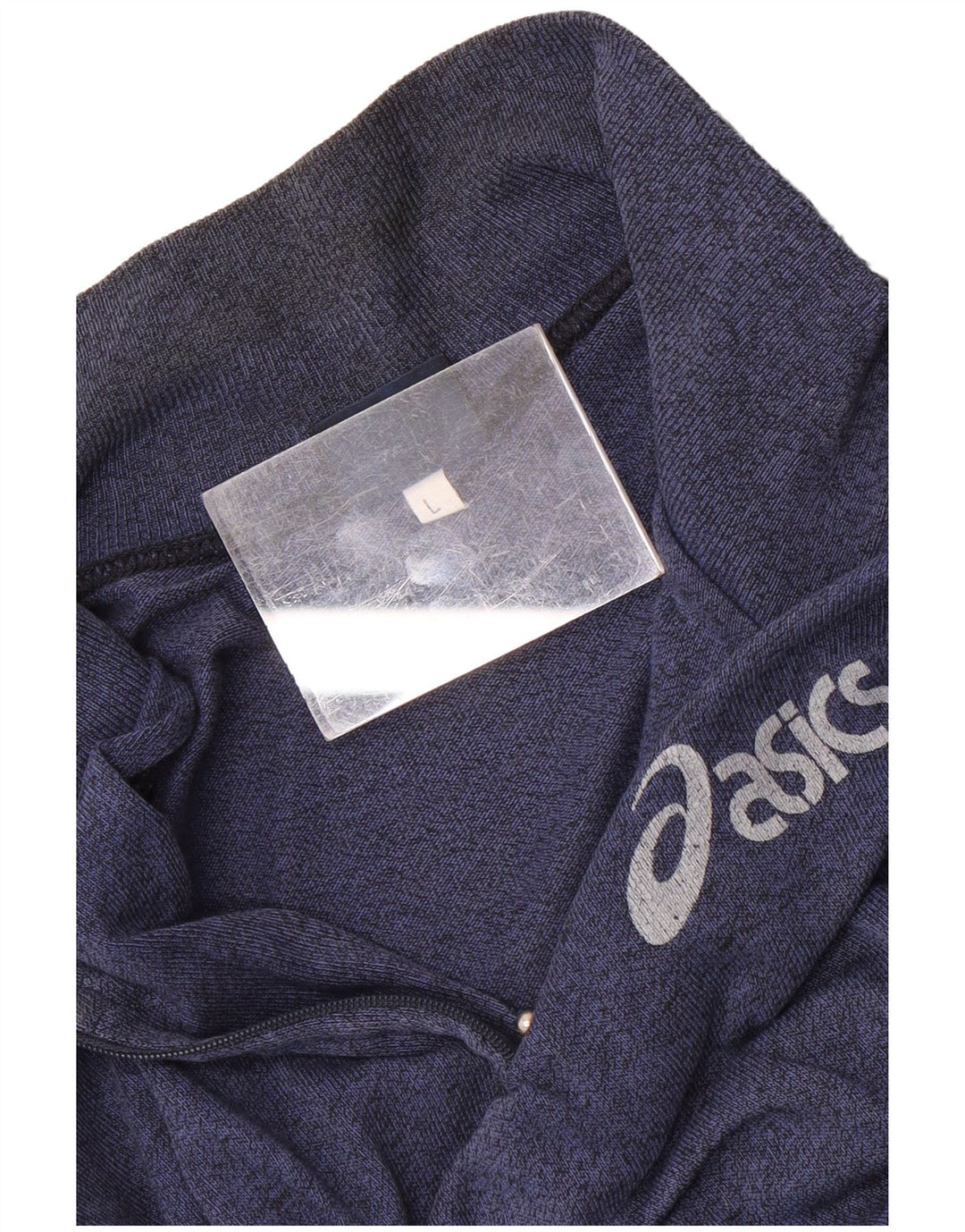 Asics Sweat-shirt graphique à col zippé pour hommes, grand color block bleu