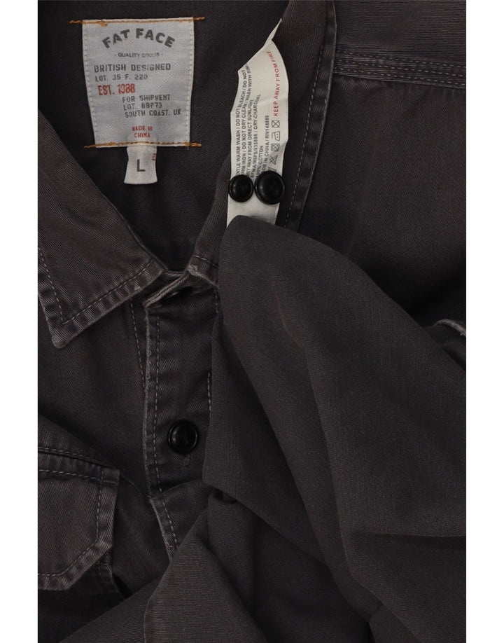FAT FACE Chemise Homme Large Gris Coton