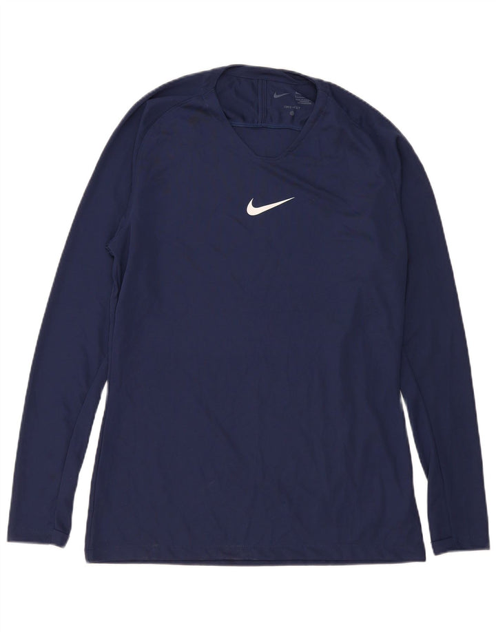 Nike Hommes Dri Fit Slim Fit Haut à manches longues Grand Bleu Marine Polyester