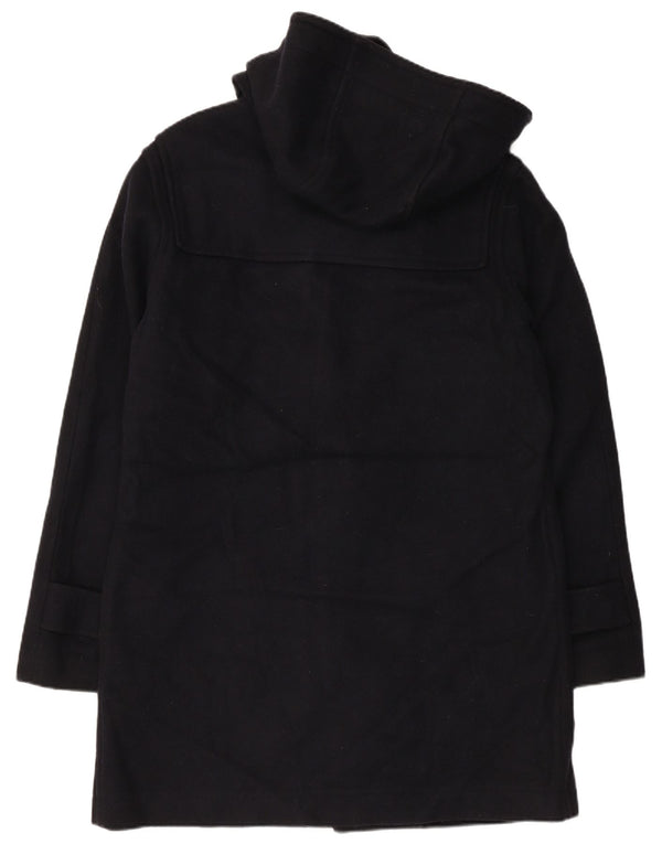 VINTAGE Femme Duffle Coat à capuche UK 18 XL Laine Bleu Marine