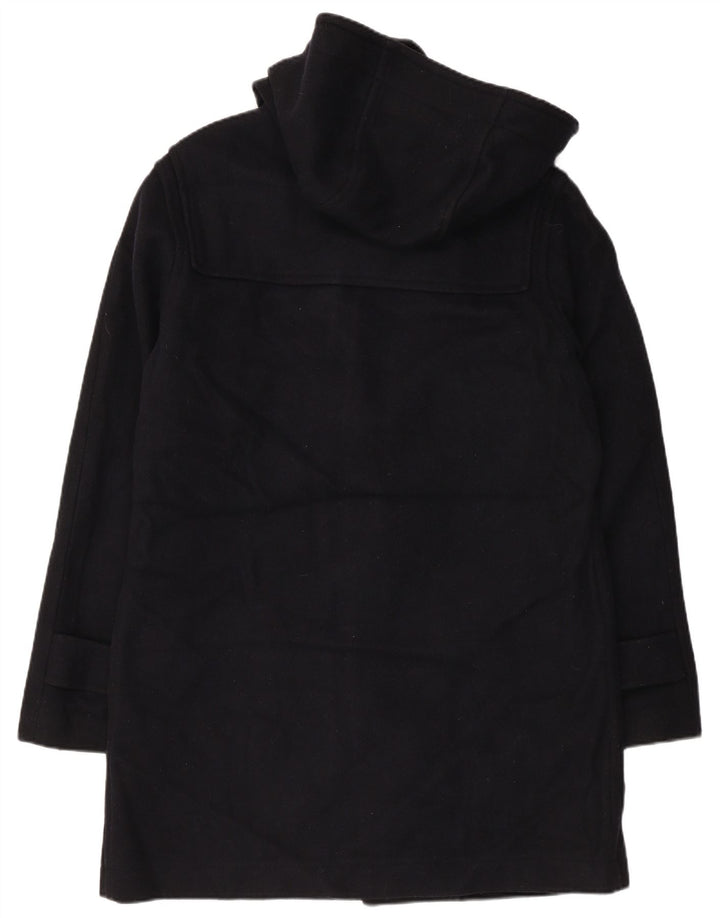 VINTAGE Femme Duffle Coat à capuche UK 18 XL Laine Bleu Marine