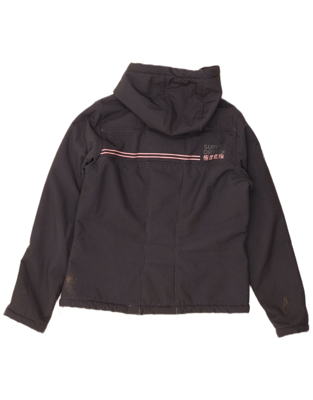 SUPERDRY Veste coupe-vent à capuche Windtrekker pour femme UK 14 Large Gris