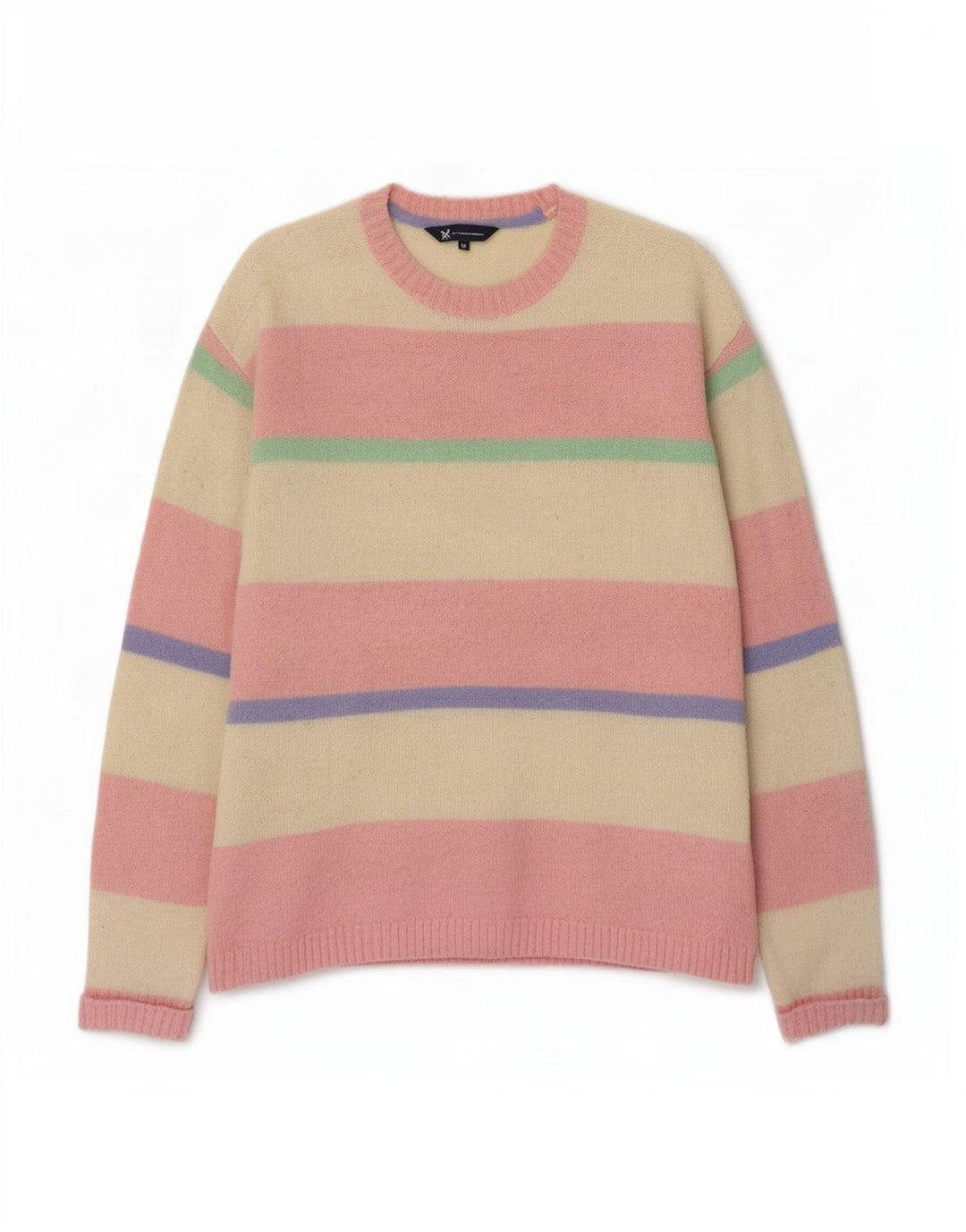 Crew Clothing Pull à col pour femme UK 16 Large Multicolore