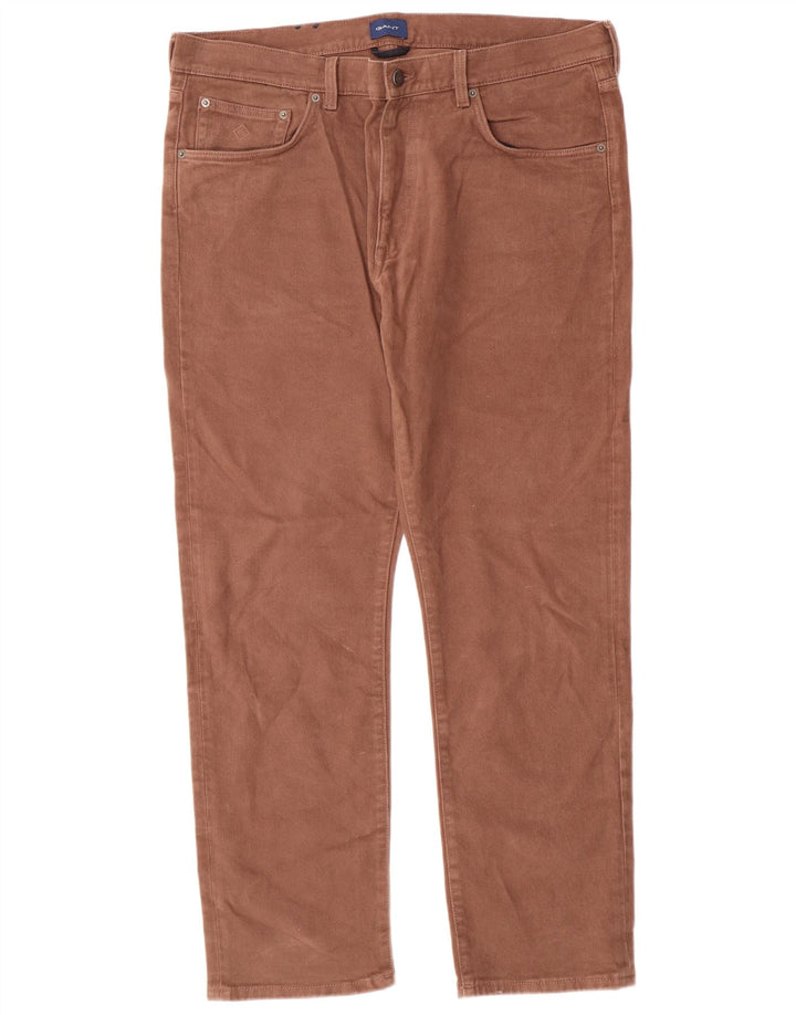 GANT Pantalon décontracté droit pour homme W38 L30 Marron Coton