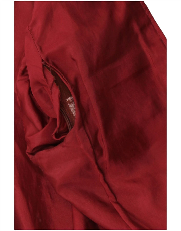 veste en cuir crop femme vintage IT 46 Grand Bourgogne