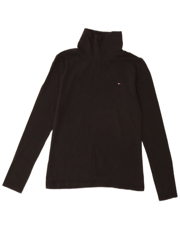 TOMMY HILFIGER Haut à manches longues pour femme UK 14 Large Noir
