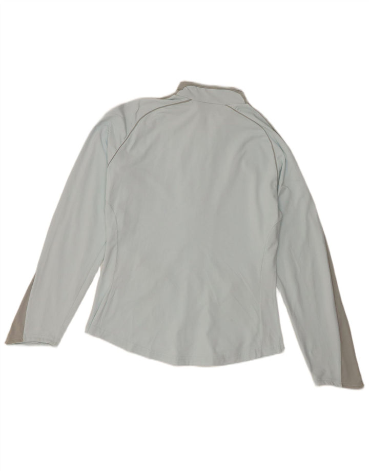 Asics Veste de survêtement pour femme UK 14 Large Bleu Colorblock Polyamide