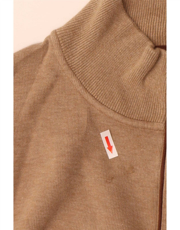 Gant Pull col zippé pour homme 3XL en coton marron
