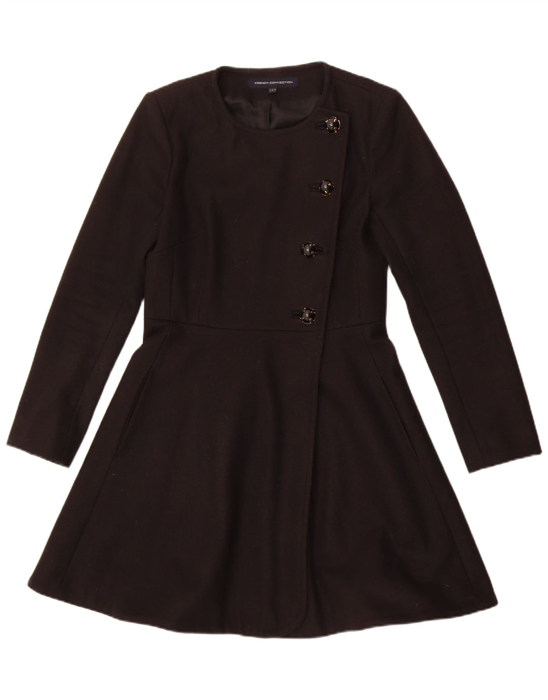French Connection Manteau pour femme UK 10 Petite laine noire