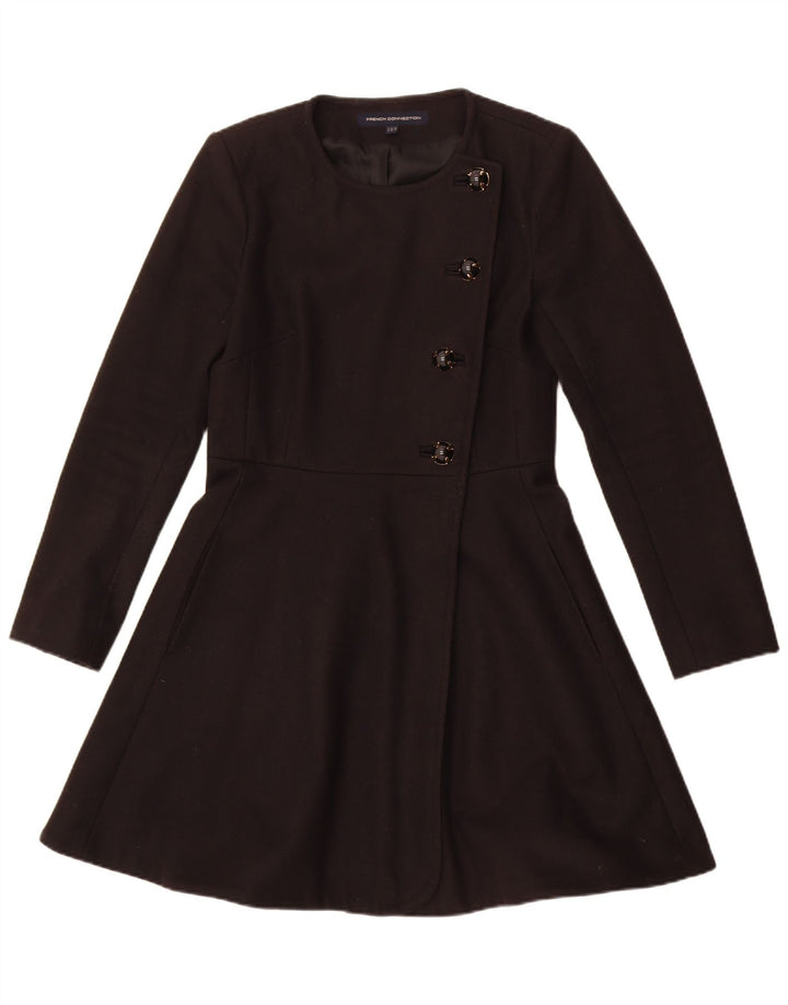 French Connection Manteau pour femme UK 10 Petite laine noire