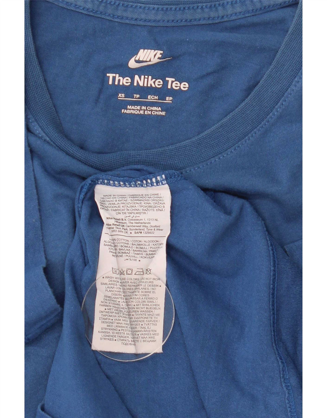 Nike T-Shirt Homme Top XS Bleu Coton