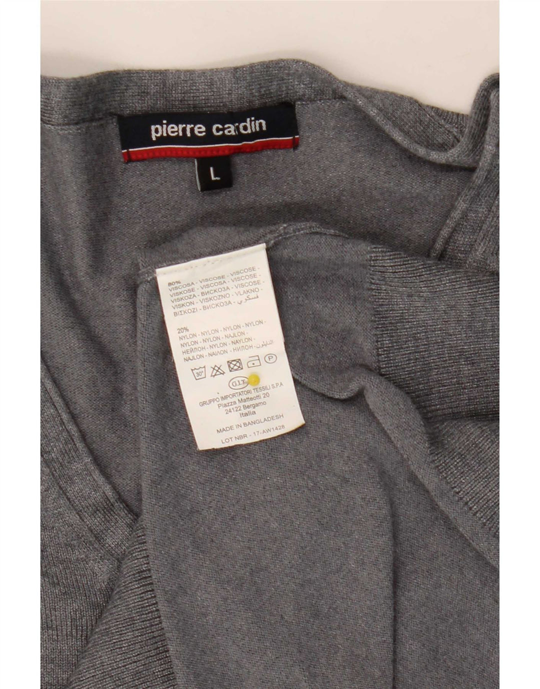 Pierre Cardin Cardigan Homme Pull Large Gris Viscose